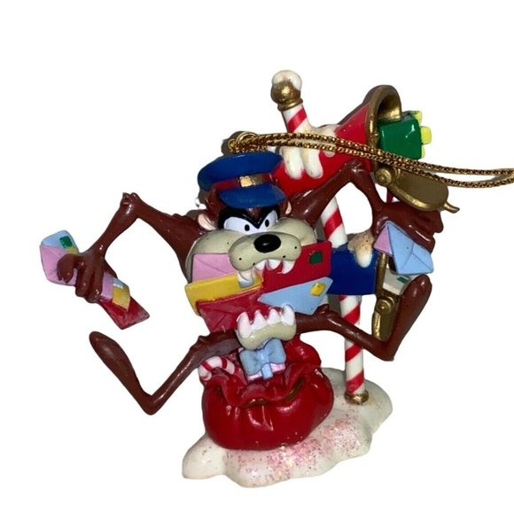 WARNER BROS LOONEY TUNES Mailman Taz Biting Letters Christmas Tree Ornament - Picture 2 of 6
